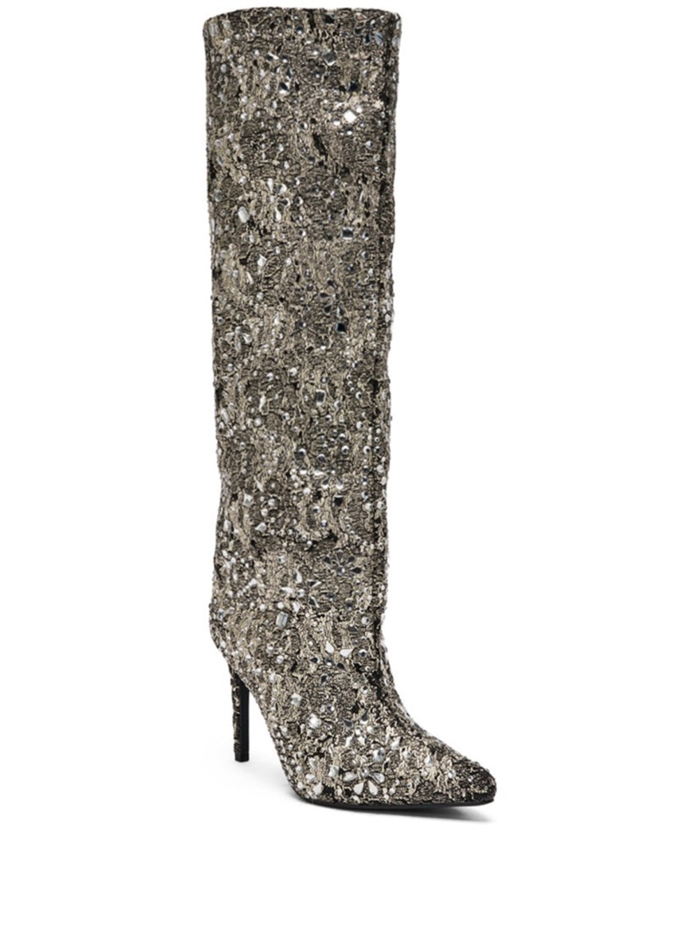 Akira Black/Gold/ Silver Embellished Heeled Boots- Brand New!